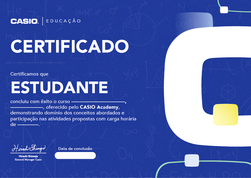 Certificado digital da CASIO Academy